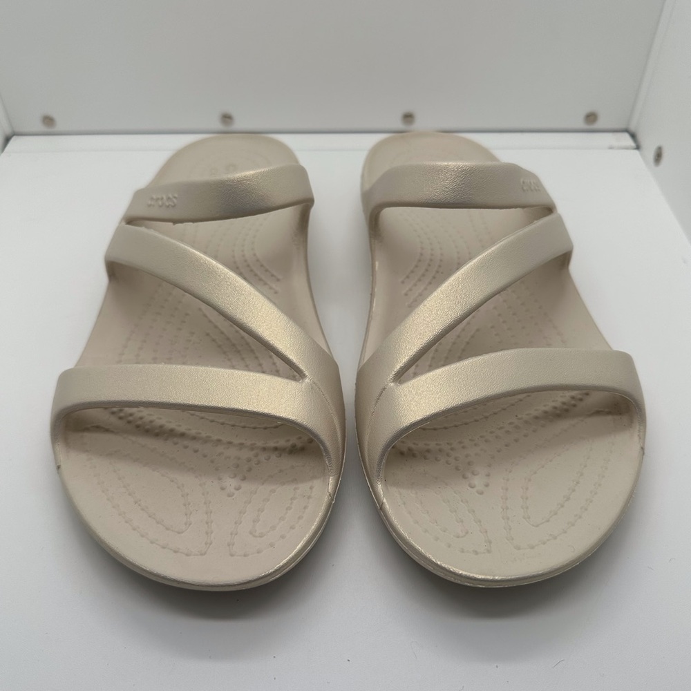 Crocs Kadee II Shimmer Slide Sandals Women’s Size 8 - Picture 2 of 6